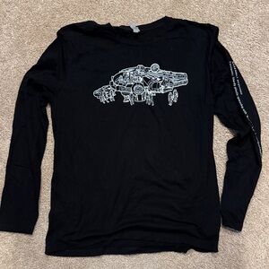 Men's Black Graphic Long Sleeve Tee